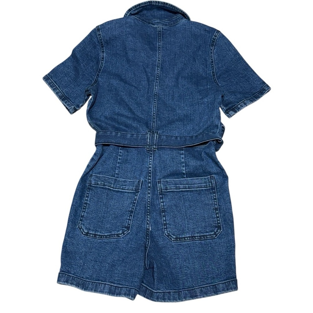 Bagatelle Collection‎ Denim Utility Romper Women’s Size 27 Belted Zip-Front - Picture 11 of 11